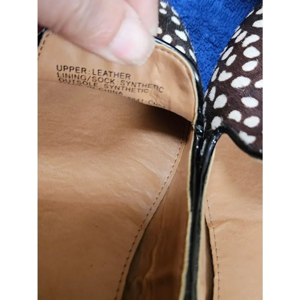 J.Crew Cora Leopard Calf Hair Flats Size 6.5 Women